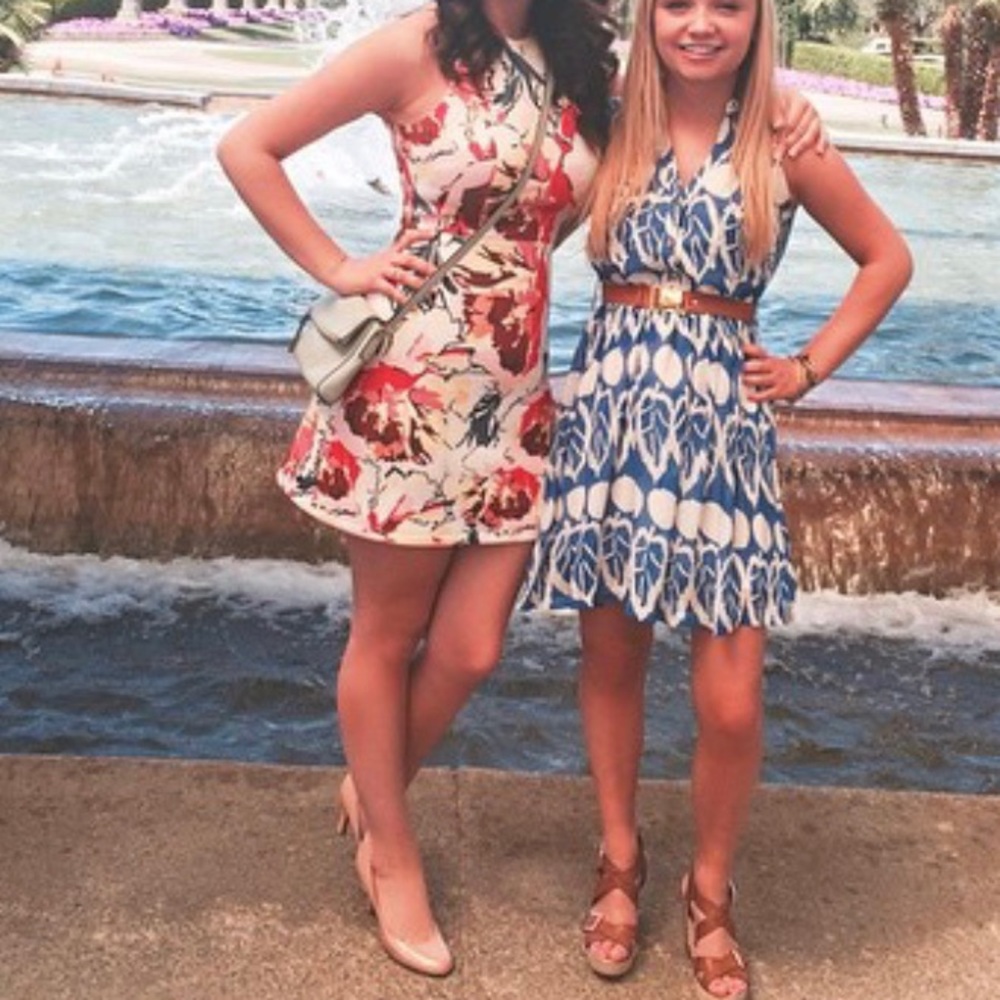 Abercrombie & Fitch Floral Scuba Skater Dress